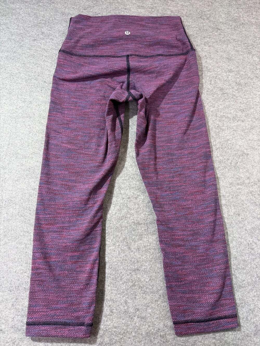 Lululemon Wunder Under Crop Size 4 Purple Diamond Jacquard Leggings